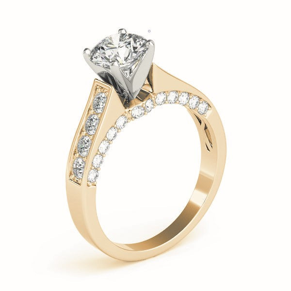 Classic Channel-Set Round Diamond Engagement Ring in 10K/14K gold and platinum with certified lab-grown or natural diamonds