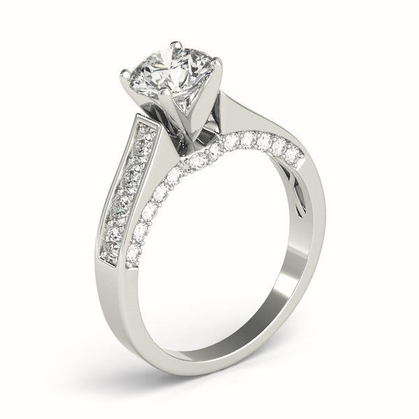 Classic Channel-Set Round Diamond Engagement Ring in 10K/14K gold and platinum with certified lab-grown or natural diamonds