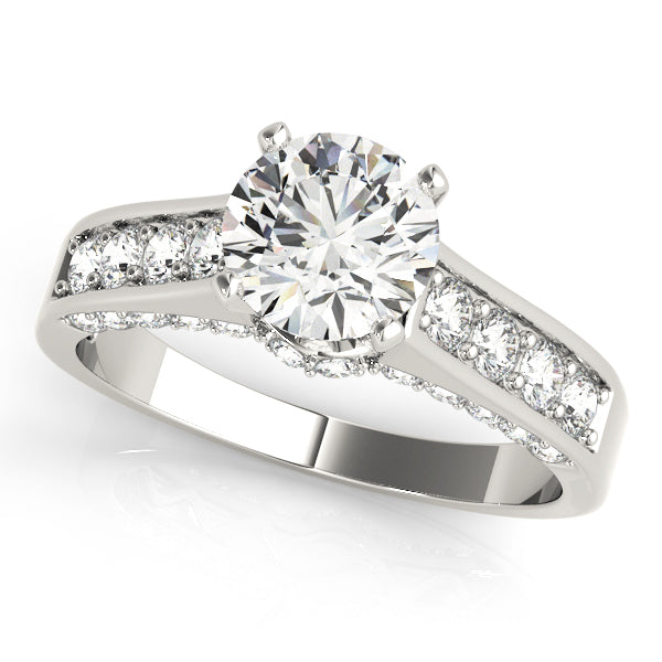 Classic Channel-Set Round Diamond Engagement Ring in 10K/14K gold and platinum with certified lab-grown or natural diamonds