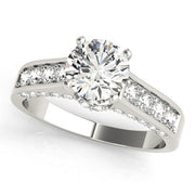 Classic Channel-Set Round Diamond Engagement Ring in 10K/14K gold and platinum with certified lab-grown or natural diamonds