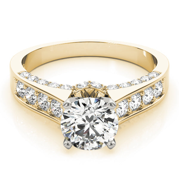 Classic Channel-Set Round Diamond Engagement Ring in 10K/14K gold and platinum with certified lab-grown or natural diamonds