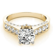 Classic Channel-Set Round Diamond Engagement Ring in 10K/14K gold and platinum with certified lab-grown or natural diamonds