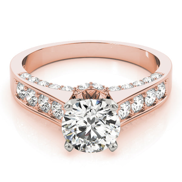 Classic Channel-Set Round Diamond Engagement Ring in 10K/14K gold and platinum with certified lab-grown or natural diamonds