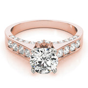 Classic Channel-Set Round Diamond Engagement Ring in 10K/14K gold and platinum with certified lab-grown or natural diamonds