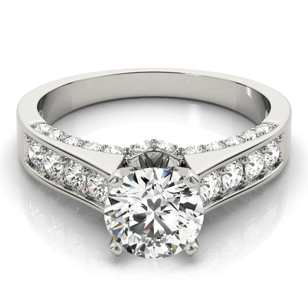 Classic Channel-Set Round Diamond Engagement Ring in 10K/14K gold and platinum with certified lab-grown or natural diamonds