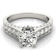 Classic Channel-Set Round Diamond Engagement Ring in 10K/14K gold and platinum with certified lab-grown or natural diamonds
