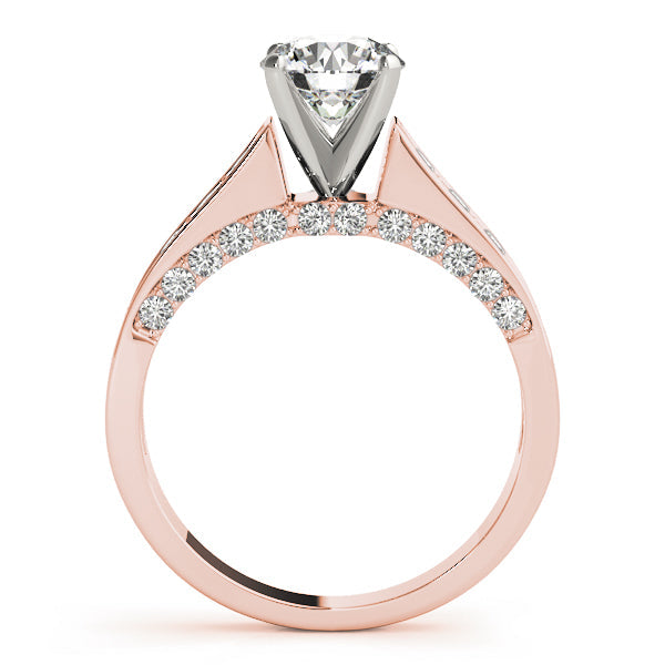 Classic Channel-Set Round Diamond Engagement Ring in 10K/14K gold and platinum with certified lab-grown or natural diamonds