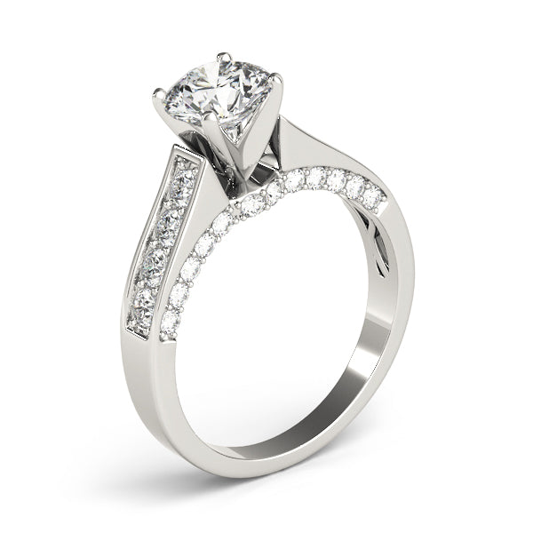 Classic Channel-Set Round Diamond Engagement Ring in 10K/14K gold and platinum with certified lab-grown or natural diamonds