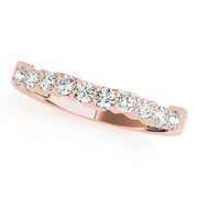 Shared Prong Curved Half Eternity Ring in Gold & Platinum