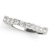 Shared Prong Curved Half Eternity Ring in Gold & Platinum