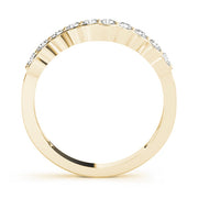 Shared Prong Curved Half Eternity Ring in Gold & Platinum