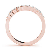 Shared Prong Curved Half Eternity Ring in Gold & Platinum