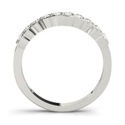 Shared Prong Curved Half Eternity Ring in Gold & Platinum