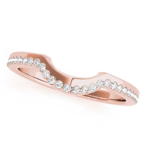 Single Row Curved Half Eternity Ring in Gold & Platinum