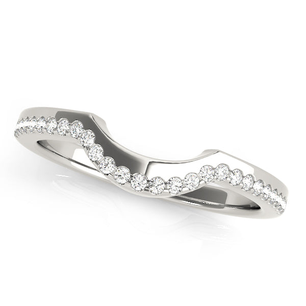 Single Row Curved Half Eternity Ring in Gold & Platinum