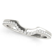 Single Row Curved Half Eternity Ring in Gold & Platinum