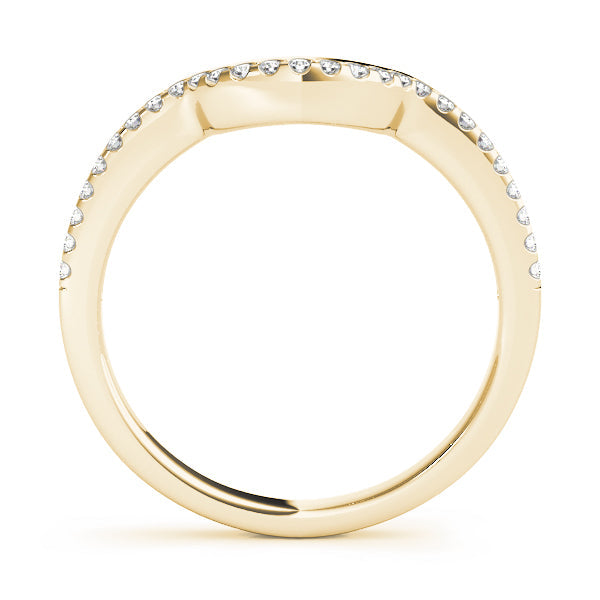 Single Row Curved Half Eternity Ring in Gold & Platinum