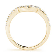 Single Row Curved Half Eternity Ring in Gold & Platinum