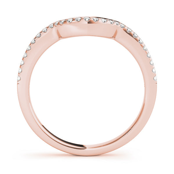 Single Row Curved Half Eternity Ring in Gold & Platinum