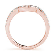 Single Row Curved Half Eternity Ring in Gold & Platinum