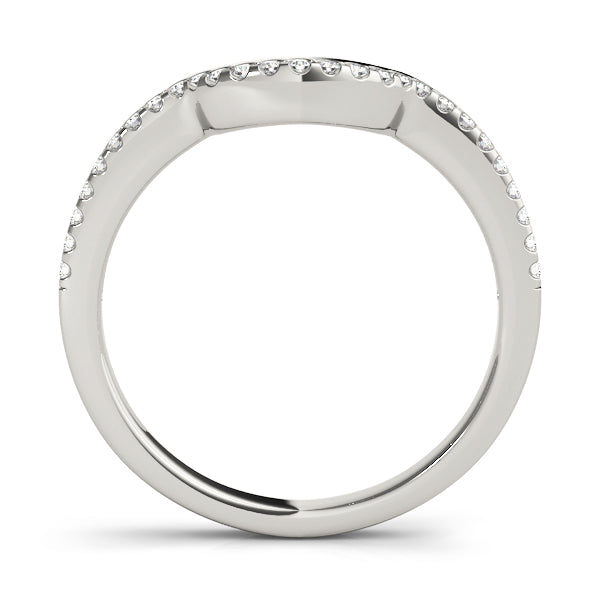 Single Row Curved Half Eternity Ring in Gold & Platinum