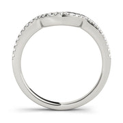 Single Row Curved Half Eternity Ring in Gold & Platinum