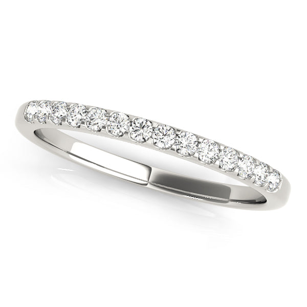 Shared Prong Half Eternity Ring in Gold & Platinum