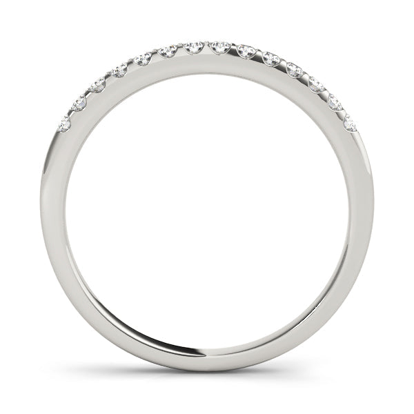 Shared Prong Half Eternity Ring in Gold & Platinum