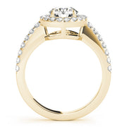 Luxe Halo Round Diamond Engagement Ring in 10K/14K gold and platinum with certified lab-grown or natural diamonds