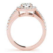 Luxe Halo Round Diamond Engagement Ring in 10K/14K gold and platinum with certified lab-grown or natural diamonds