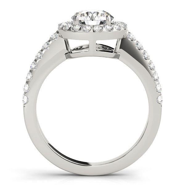 Luxe Halo Round Diamond Engagement Ring in 10K/14K gold and platinum with certified lab-grown or natural diamonds
