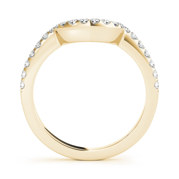 Curved Half Eternity Ring in Gold & Platinum