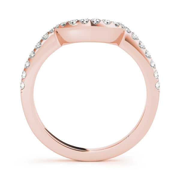 Curved Half Eternity Ring in Gold & Platinum