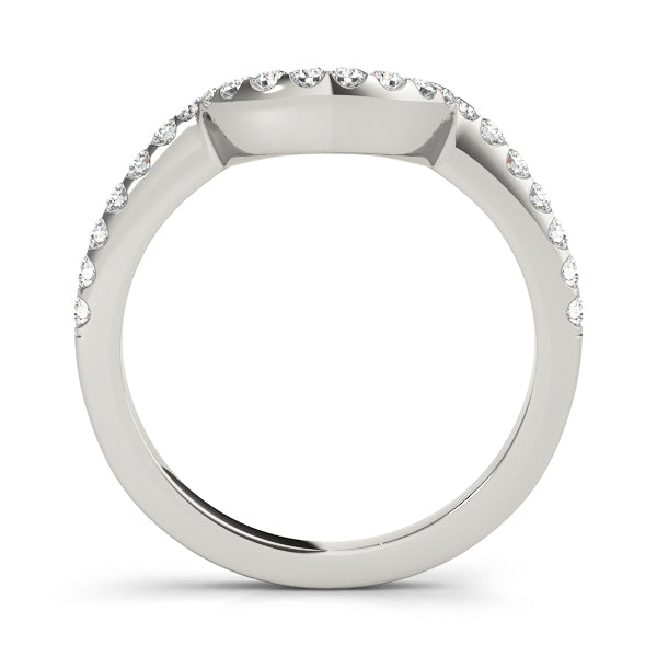 Curved Half Eternity Ring in Gold & Platinum