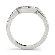 Curved Half Eternity Ring in Gold & Platinum
