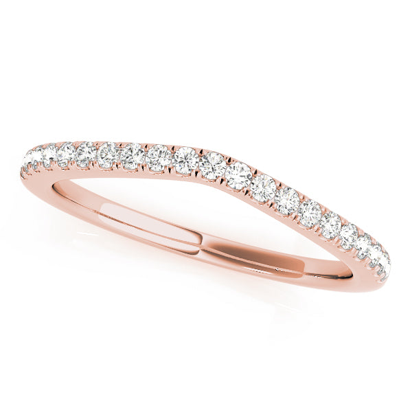 Prong Set Curved Half Eternity Ring in Gold & Platinum