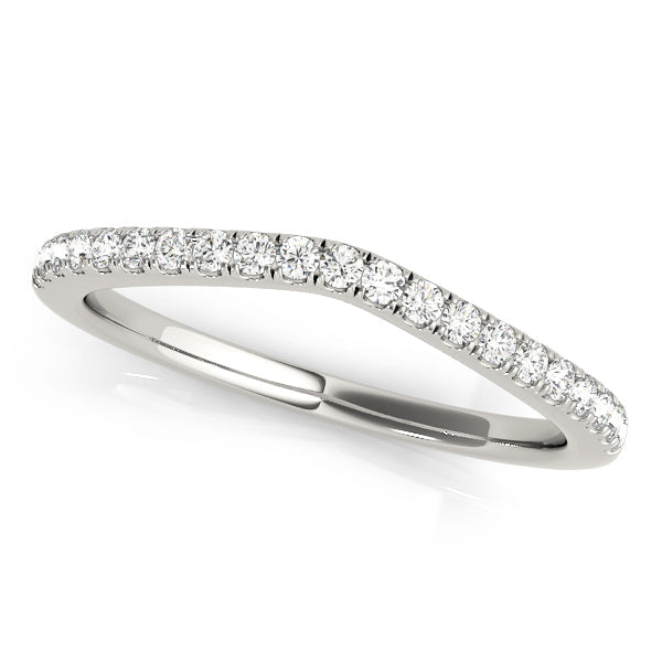 Prong Set Curved Half Eternity Ring in Gold & Platinum
