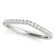 Prong Set Curved Half Eternity Ring in Gold & Platinum