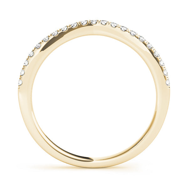 Prong Set Curved Half Eternity Ring in Gold & Platinum