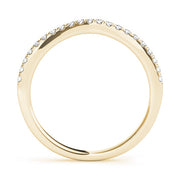 Prong Set Curved Half Eternity Ring in Gold & Platinum