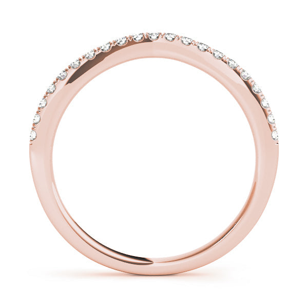 Prong Set Curved Half Eternity Ring in Gold & Platinum