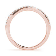 Prong Set Curved Half Eternity Ring in Gold & Platinum