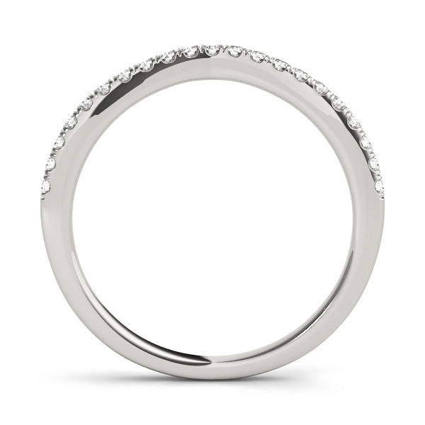 Prong Set Curved Half Eternity Ring in Gold & Platinum