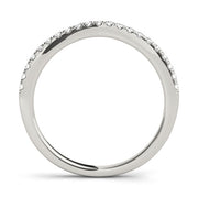 Prong Set Curved Half Eternity Ring in Gold & Platinum