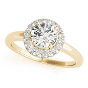 Iconic Halo Round Diamond Engagement Ring in 10K/14K gold and platinum with certified lab-grown or natural diamonds