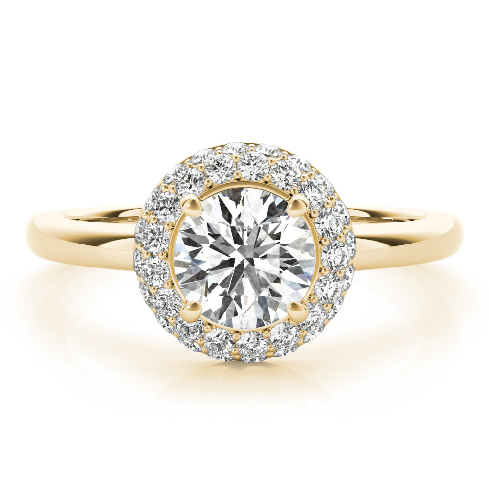 Iconic Halo Round Diamond Engagement Ring in 10K/14K gold and platinum with certified lab-grown or natural diamonds