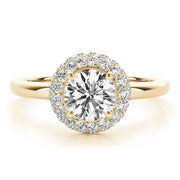 Iconic Halo Round Diamond Engagement Ring in 10K/14K gold and platinum with certified lab-grown or natural diamonds