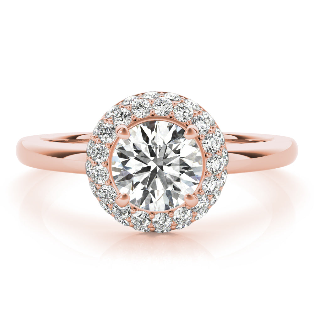 Iconic Halo Round Diamond Engagement Ring in 10K/14K gold and platinum with certified lab-grown or natural diamonds
