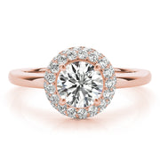 Iconic Halo Round Diamond Engagement Ring in 10K/14K gold and platinum with certified lab-grown or natural diamonds