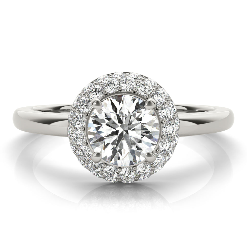 Iconic Halo Round Diamond Engagement Ring in 10K/14K gold and platinum with certified lab-grown or natural diamonds
